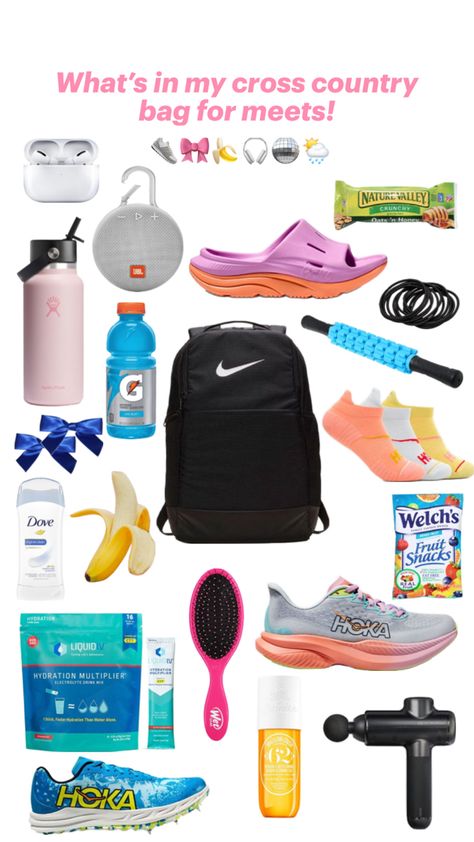 Cross country, run, meet, highschool, runner, running, xc, cross country meet, xc meet Cross Country Clothes, Cross Country Motivation, Sports Bag Essentials, Cross Country Running Training, Xc Running, Track And Field Sports, Cross Country Training, How To Get Faster, Road Trip Kit