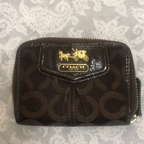 Coach Women’s Wallet Brown Cc Logo Gold Details Brand New Without Tags, Never Used Interior 8 Credit Cards Pockets 2 Misc Pockets 1 Pocket For Money Exterior: 1 Zip Pocket # 5 Vintage Coach Wallet, Wallet Inspiration, Bday Wishlist, Bags Coach, Coach Wallet, Girl Stuff, Vintage Coach, Cc Logo, Christmas Wishlist