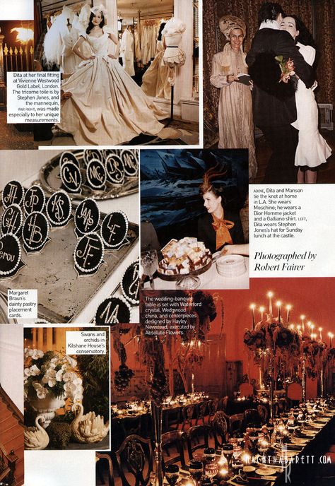 The Alchemical Wedding of Marilyn Manson & Dita Von Teese - The NACHTKABARETT Dita Von Teese Wedding, Dita Von Tease, Old Hollywood Wedding, Boda Mexicana, Vogue Wedding, Gothic Rock, Dita Von, Marilyn Manson, Dita Von Teese