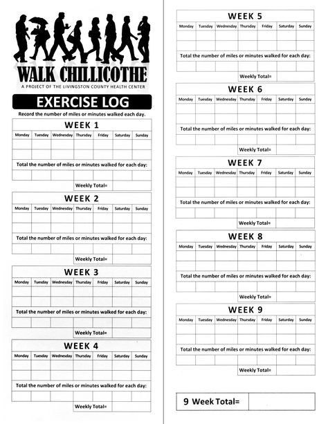 Printable Walking Log. Walking Log Printable, Walking Club Ideas, Walking Steps, Proprioceptive Activities, Black Witchcraft, Weght Loss, Human Knee, Exercise Log, Walking Program