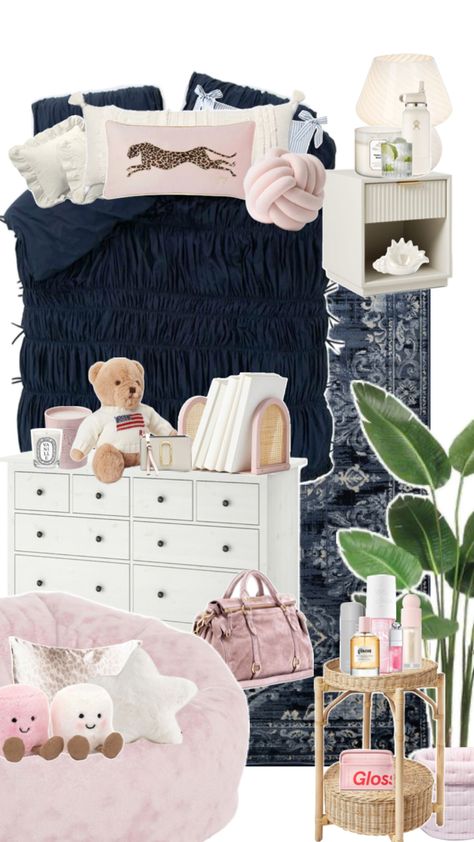 Navy Room Decor, Room Wishlist, Chambre Inspo, White Room Decor, Luxury Room Bedroom, Pink Room Decor, Dorm Room Inspiration, Room Redesign, Pinterest Room Decor