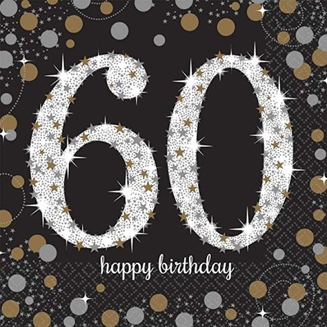 Happy Birthday 60, Sixtieth Birthday, Birthday Quotes For Him, Birthday Lunch, Birthday Napkins, Happy 60th Birthday, 60th Birthday Party, Beverage Napkins, Party Napkins