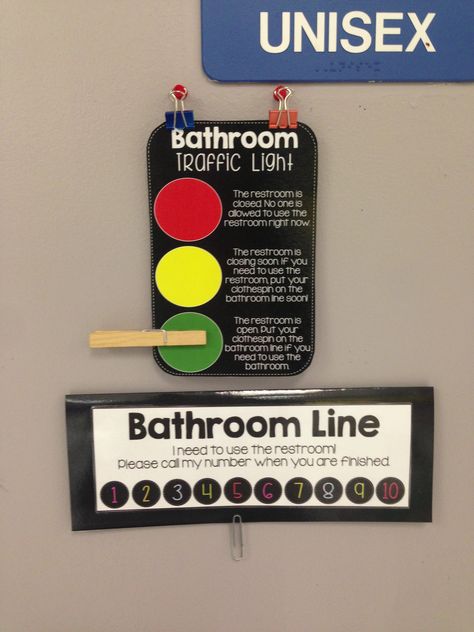 Bathroom Management! Wow Boards Classroom Management, Bathroom Tracker Classroom, Classroom Bathroom Pass Ideas, Restroom Management In The Classroom, Bathroom Policy Elementary, Classroom Sign Out System, Classroom Bathroom Sign Out, Bathroom Classroom Management, Classroom Bathroom Management