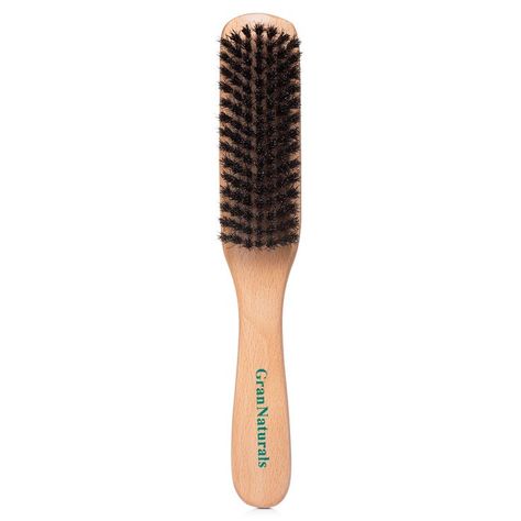 Boar Bristle Men's Hair Brush - Comb with Natural Wood Handle & Black, Thick Medium Stiffness Bristles - Detangles Hair, Fights Frizz - Professional Barber, Styling & Grooming Accessories Mens Hair Brush, Slick Back Hair, Free Hairstyle, Hairstyle For Women, Boar Bristle Brush, Bath Body Works Candles, Frizz Free Hair, Slick Back, Slicked Back Hair