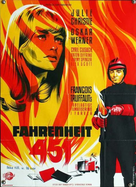 Fahrenheit 451 (1966) Jacques Demy, Francois Truffaut, Julie Christie, Fahrenheit 451, Film Posters Art, Foreign Movies, Septième Art, Film Poster Design, French Cinema