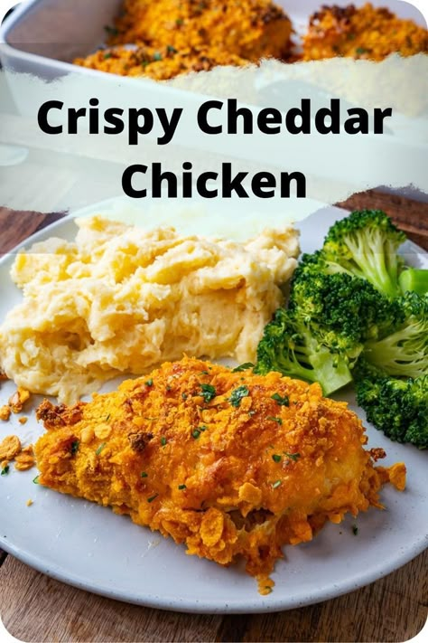 Crispy Cheddar Chicken Freezer Meal, Baked Cheddar Chicken, Ritz Cheddar Chicken, Crispy Cheddar Chicken Ritz Crackers, Cracker Crumb Chicken, Recipes Using Crackers, Cheddar Chicken Recipes, Crispy Cheddar Chicken Bake, Chicken And Cheddar Cheese Recipes