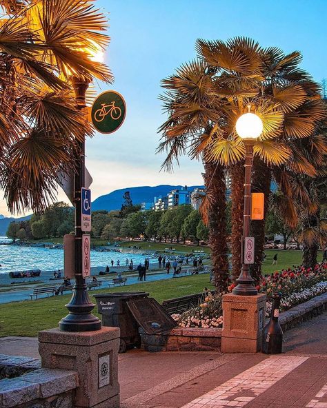 Vancouver BC Canada 🇨🇦 on Instagram: “One of Vancouver's most scenic bike lane by the entrance to English Bay Beach with Stanley Park off in the distance. Captured in Vancouver,…” Stanley Park Vancouver, Stanley Park, Parks Canada, Vancouver Bc Canada, West Vancouver, Bike Lane, Vancouver British Columbia, Napoleon Hill, British Columbia Canada