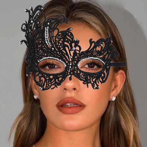 PRICES MAY VARY. Lace masquerade mask is made of high-quality material,not irritate your skin. Black masquerade mask size approximately is 9.4in(24cm),suitable for most women. Costume masquerade will be exquisite on your club,dancing party and so on,never lose your friends. Black face mask for festival and party will be nice gift. Please contact us whenever you have any issue about our products. These masquerade masks are so light that they don't put pressure on your face and you can go to dance Elegant Masquerade Mask, Lace Masquerade Mask, Masquerade Halloween Costumes, Masquerade Mask Women, Black Masquerade, Black Masquerade Mask, Lace Masquerade Masks, Masquerade Prom, Club Dancing