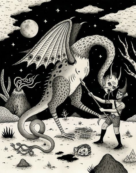 JON MACNAIR creates playful storybook style art full of dark irony || #contemporaryart #modernart #darkart #illustration Dodo Bird, Psy Art, Extinct Animals, India Ink, Visionary Art, Exotic Birds, Ink On Paper, Fantastic Art, Art Plastique