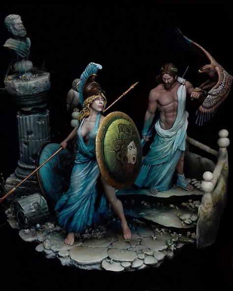 Cosmic immortals Zeus and Athena Zeus And Athena, Ancient Carthage, Greek God Tattoo, Greek Warrior, Greek Gods And Goddesses, Sci Fi Models, New Fantasy, Military Diorama, D&d Dungeons And Dragons