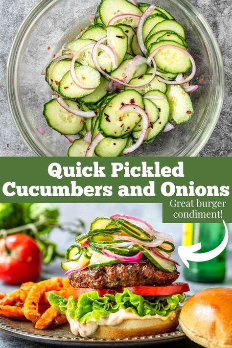 Mix a vinegar/sugar pickle, add sliced cucumbers & onions. Refrigerate for 1 hour up to 24. They are perfectly tangy & crunchy. Great side dish or condiment! Pickled Onions And Cucumbers, Pickled Cucumbers And Onions, Cucumber Salad Vinegar, Horseradish Cream Sauce, Cucumber Onion, Vinegar Cucumbers, Pickled Cucumbers, Pickled Cucumber, Honey Mustard Dipping Sauce