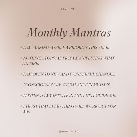 January 2022 Monthly Mantras – The Mantra Collective Smudging Prayer, Aura Quotes, Healing Journaling, Morning Pages, Morning Meditation, Affirmations For Women, Daily Positive Affirmations, Diary Ideas, Feeling Positive