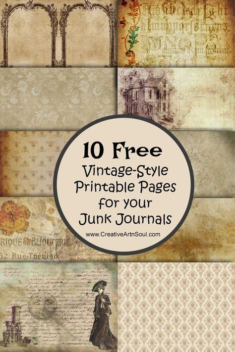 Free Printable Vintage Pages for your Junk Journals