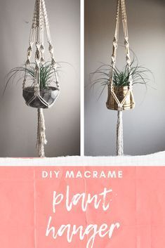 Diy Macrame Plant Hanger Easy, Easy Diy Macrame, Macrame Plant Hanger Tutorial, Macrame Plant Hanger Patterns, Makramee Diy, Hanger Diy, Diy Macrame Plant Hanger, Diy Plant Hanger, Macrame Plant Holder