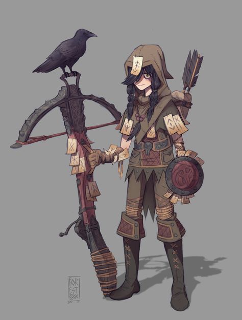 ArtStation - Raveneye, titan hunter, Antoine Gerday Anime Pc, Poses Manga, Dungeons And Dragons Characters, Dnd Art, Crossbow, Arte Fantasy, 판타지 아트, Character Ideas, Character Design References