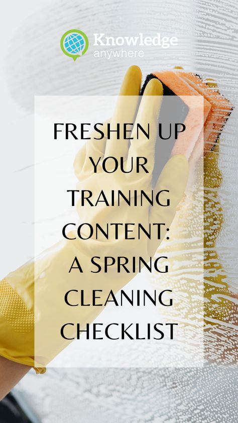 Revamp your training content this spring with our ultimate checklist! Ensure your training materials are up-to-date, engaging, and informative with our step-by-step guide. Simplify complex concepts and add interactive elements to create an effective employee training program. Say goodbye to outdated content and hello to a fresh start! Click to read "Freshen Up Your Training Content: A Spring Cleaning Checklist" now! #trainingcontent #springcleaning #employeetraining #checklist Spring Cleaning Checklist, Employee Training, Training Materials, A Fresh Start, Cleaning Checklist, Training Program, Fresh Start, Spring Cleaning, Training Programs