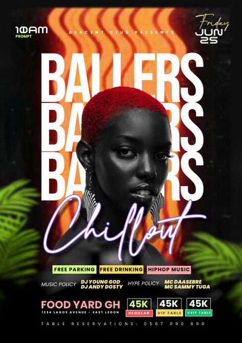 Ballers Party Night Party Poster Event Flyer Design Inspiration, Event Flyers Design, Neon Party Poster, Event Poster Inspiration, Party Design Poster, Kindle Book Cover, Graphic Design Flyer, Flyer Design Inspiration, Church Graphic Design