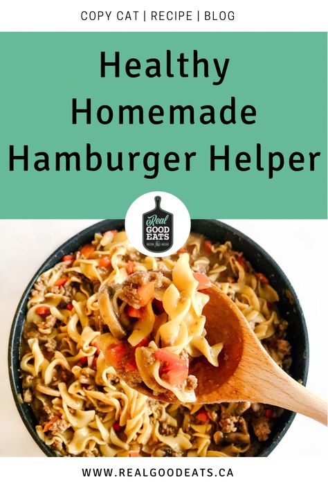 Healthy Homemade Hamburger Helper - Hamburger Helper Recipe, Hamburger Helper Recipes, Homemade Hamburger, Low Salt, Homemade Hamburgers, Hamburger Helper, Low Sodium Recipes, Stuck At Home, Sliced Mushrooms