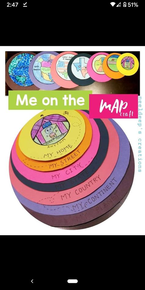 Me On A Map Activities, Me On The Map Craft, City State Country Continent Activity, Ideas For Geography Project, Geography Crafts For Preschoolers, Maps Activities For Kids, Geography Activities Preschool, Geography Art Projects, Continent Crafts For Kids