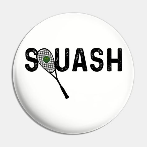 Original artwork showing text 'Squash' with the letter 'q' replaced by an illustration of a squash racket and ball. Makes a great gift for squash player or fan. -- Choose from our vast selection of pins to match with your desired size to make the perfect custom pin. Pick your favorite: Movies, TV Shows, Art, and so much more! Available in small and large. Perfect to wear or to decorate your bag or backpack with. Squash Sport Logo, Squash Sport, Squash Rackets, Sport Bar, Sports Outfits, Logo Pin, Apple Sauce, Sport Logo, Pin Logo