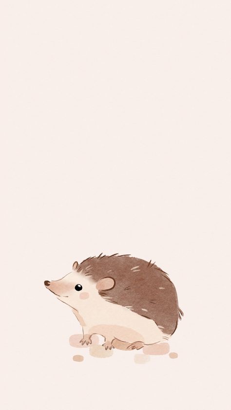 Otter Drawing Wallpaper, Cute Hedgehog Wallpaper, Hedgehog Phone Wallpaper, Hedgehog Wallpaper Iphone, Hedgehog Background, Hedgehog Wallpaper, Cute Home Screen Wallpaper, Wallpaper Iphone Boho, Drawing Wallpaper