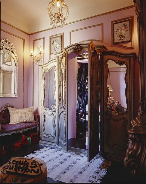 "Like in 'The Lion, the Witch and the Wardrobe', this armoire mounted on the wall, opens to reveal a secret world...a hidden room that I use for a closet." Secret Passages, Hidden Rooms, Dream Closets, Secret Rooms, Door Installation, Elle Decor, My Dream Home, Future House, Interior Inspiration