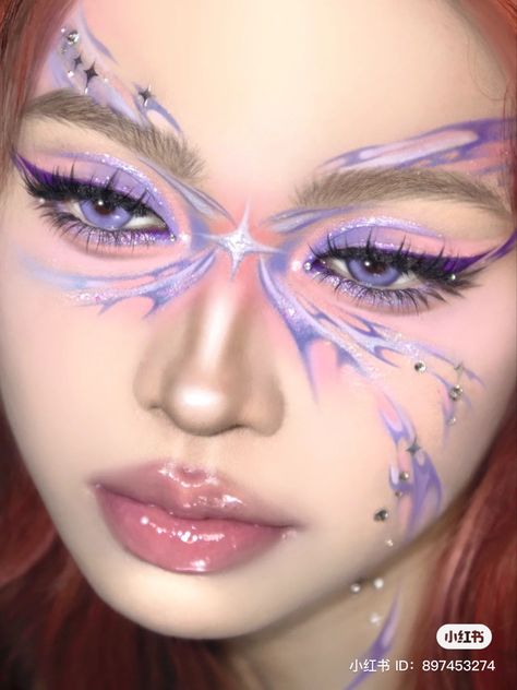 Cute Eye Makeup, Rave Makeup, Purple Makeup, Ethereal Makeup, Unique Makeup, Dope Makeup, Eye Makeup Designs, Fairy Makeup, Fancy Makeup