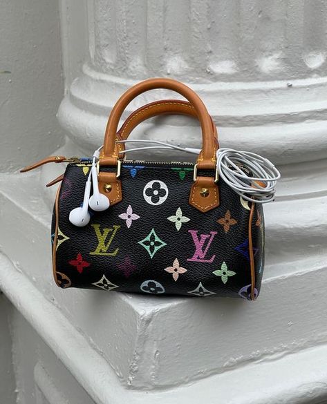 What Goes Around Comes Around on Instagram: "Our forever favorite mini bag 🖤⁠ ⁠ Takashi Murakami x LV Black Monogram Multicolore Speedy Mini" Lv Murakami, Louis Vuitton Takashi Murakami, Handbag Inspiration, What Goes Around Comes Around, Louis Vuitton Black, Takashi Murakami, Lady Dior Bag, Accessories Branding, Louis Vuitton Speedy Bag