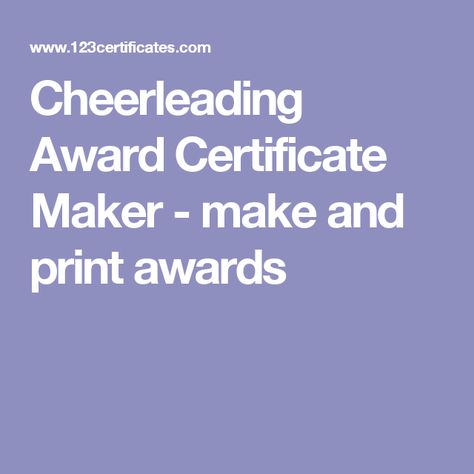 Cheerleading Award Certificate Maker - make and print awards Cheer Awards, Cheer Stretches, Cheerleading Tips, Cheerleading Workouts, Cheer Hacks, Certificate Maker, Cheer Banquet, Cheer Tryouts, Cheerleading Coaching