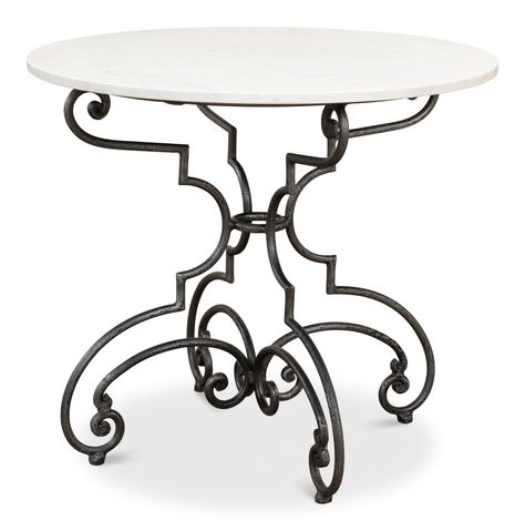 The French Iron And Marble Table Porch Furniture Layout, French Coffee Table, Marble Accent Table, Small Foyer, Table Bistrot, French Coffee, French Table, Formal Dining Tables, Trestle Dining Tables