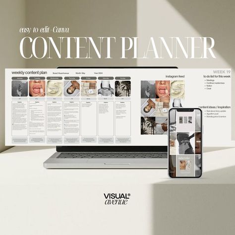 Elevate your content strategy and drive tangible results with our customizable Content Planner Template. Crafted for the modern digital landscape, this template is invaluable for social media influencers, bloggers, and businesses seeking to amplify their online presence. Our expertly designed template prioritizes simplicity and effectiveness, empowering you to plan, organize, and execute a winning content strategy.  .#CanvaTemplates #SocialMediaDesign #InstagramIdeas #PinterestTemplates #CreativeCanva Ig Content Planner, Social Content Calendar, Color Story Fashion, Content Marketing Strategy Template, Monthly Content Planner, Content Calendar Template Excel, Digital Content Planner, Content Creation Planner, Content Page Design