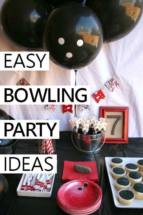 Bowling Centerpieces, Bowling Party Ideas, Bowling Birthday Party Favors, Bowling Crafts, Bowling Alley Party, Kids Bowling Party, Bowling Party Themes, Diy Bowling, Bowling Party Favors