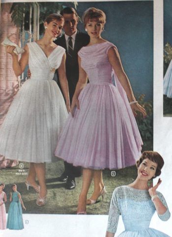 1960, tulle swing dresses in white or lavender 1960s Dresses Party, 60s Bridesmaid Dresses, 1960s Dresses Formal, Lavender Pictures, 1960s Party, Mothers Gowns, 1960s Dresses, 1960 Dress, 1960 Fashion