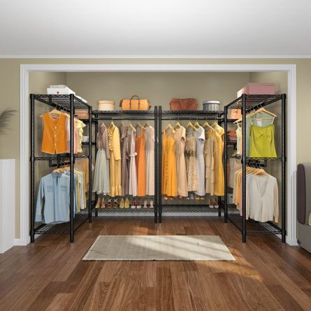 Renter Friendly Closet Room, Turn Room Into Walk In Closet, Spare Bedroom Into Walk In Closet, Turning A Bedroom Into A Closet, Corner Closet, Rolling Clothes Rack, Bedroom Closets, Free Standing Closet, Organization Closet