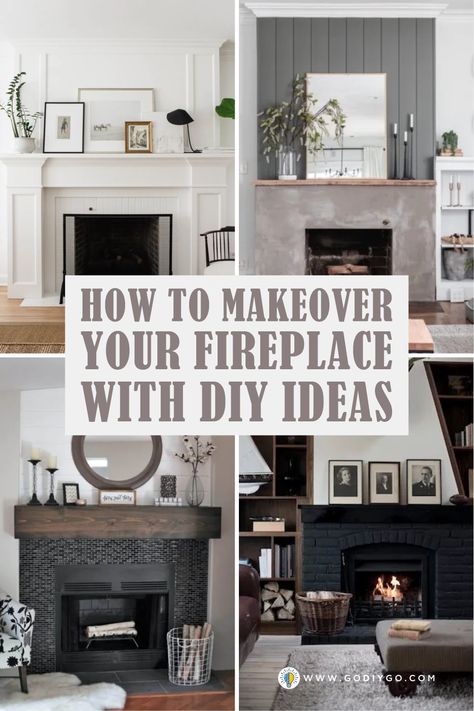 How To Make Fireplace Look Bigger, Simple Fireplace Makeover, Ceramic Tile Fireplace Makeover, Painted Electric Fireplace, 90s Fireplace Makeover, Upgrade Fireplace, Electric Fireplace Makeover, Refacing Fireplace, Chimney Makeover