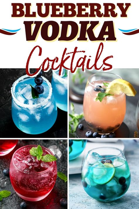 Vodka Drinks Recipes Easy, Blueberry Vodka Drinks, Whipped Vodka Drinks, Drinks For Men, Blueberry Liquor, Summer Vodka Drinks, Smirnoff Drinks, Blueberry Drinks, Pomegranate Vodka