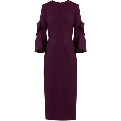 Roksanda Lavete bow-sleeved crepe midi dress (21,855 EGP) ❤ liked on Polyvore featuring dresses, burgundy, midi dress, burgundy midi dress, burgundy evening dress, slimming dresses and evening dresses Dressy Fall Dresses, Dresses Burgundy, Purple Evening Dress, Cocktail Dress Holiday, Burgundy Midi Dress, Purple Cocktail Dress, Crepe Midi Dress, Purple Midi Dress, Blue Bridesmaid Dresses