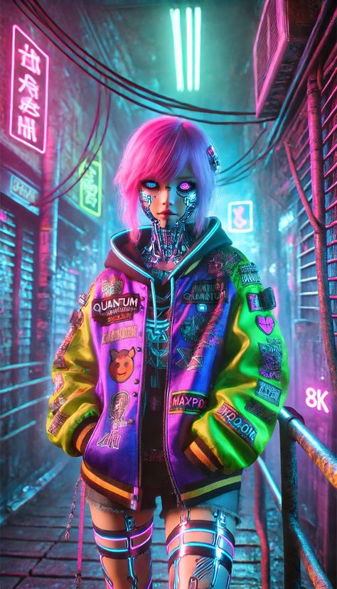 #cyberpunk Cyberpunk Aesthetic Fashion, Neon Punk Fashion, Cyberpunk Halloween, Cyberpunk Aesthetic Outfit, Cyberpunk Graffiti, Techno Aesthetic, Cyberpunk Vibes, Cyberpunk Cosplay, Cyberpunk Outfit