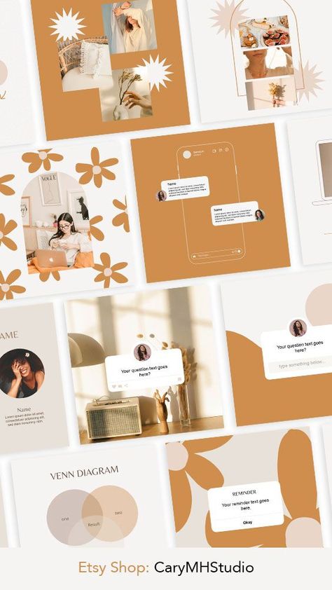 Etsy Store Banner, Instagram Photoshop, Boho Instagram, Instagram Design Layout, Small Business Instagram, Business Card Design Creative, Template Instagram, Creative Template, Instagram Business