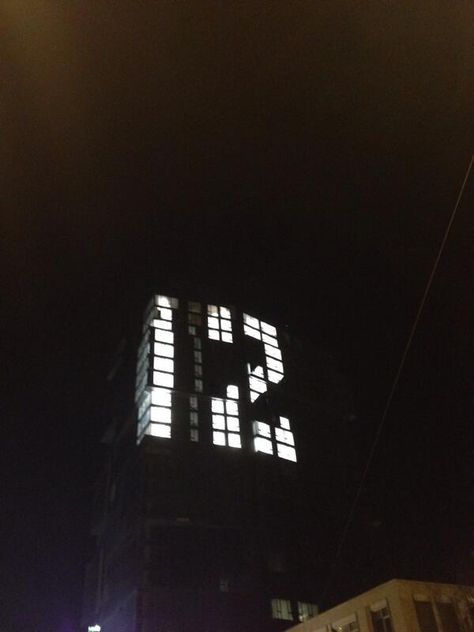 Number 12 in lit windows on a skyscraper #Numbers 12 Aesthetic Number, Number 12 Wallpaper, Hannaford Prep, Angel Numbers Black Aesthetic, Districts Of Panem, Late Night Building Aesthetic, Cool Numbers, Birthday Countdown, Martha Jones