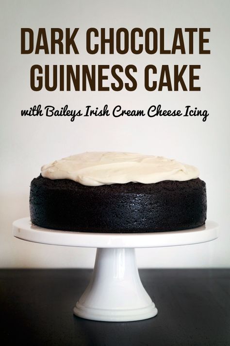 Dark Chocolate Guinness Cake with Baileys Cream Cheese Icing from Love Swah Baileys Cream, Chocolate Guinness Cake, Guinness Cake, Decadent Chocolate Cake, Baileys Irish, Dark Chocolate Cakes, Baileys Irish Cream, Cream Cheese Icing, Munnar