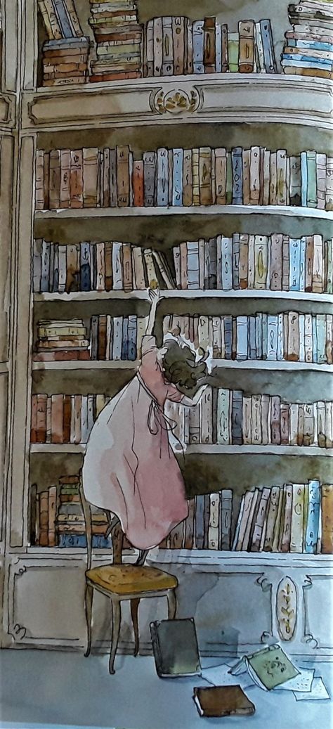 Introductions to Jane Austen for the “Savvy Parent’s Nursery Library” | Cotsen Children’s Library Library Drawing, Reading Books Illustration, Storybook Art, Library Aesthetic, Literature Art, Book Shelf, Children's Book Illustration, Jane Austen, Book Illustration