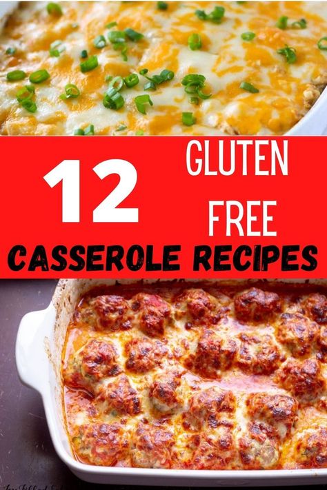 Gluten-free casserole ideas and recipes. These family-friendly meals are not restrictive, bland, or boring even though they are gluten-free. With these recipes, you will enjoy amazing gluten-free casserole recipes. Some are healthy and some of them are a treat but they are all packed full of flavour. Here you will find some of the best… Gluten Free Potluck, Gluten Free Casserole Recipes, Gluten Free Family Meals, Casserole Ideas, Gluten Free Casserole, Gluten Free Entrees, Gluten Free Comfort Food, Gluten Free Tacos, Dairy Free Recipes Dinner