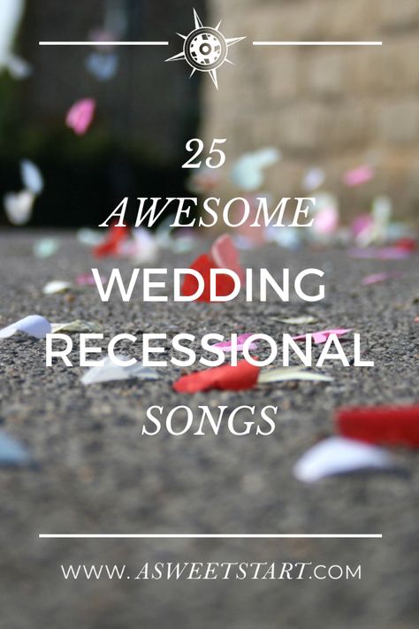 The song you play as you leave your ceremony - aka the recessional song - should be fun, festive and awesome! I've put together a list of 25 awesome songs to make your recessional a blast! #wedding #weddingceremony #weddingrecessional #weddingmusic Fun Recessional Wedding Songs, Exit Songs For Wedding Ceremony, Ceremony Exit Songs, Recessional Wedding Songs, Wedding Ceremony Exit Songs, Wedding Processional Songs, Wedding Exit Songs, Wedding Recessional Songs, Processional Wedding Songs