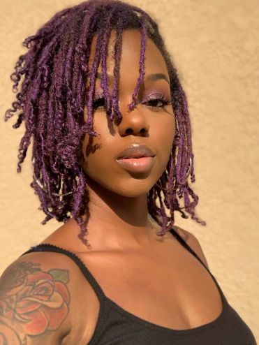 Purple Dreads, Loc Inspiration, Beautiful Dreadlocks, Short Locs Hairstyles, Dyed Hair Inspiration, Dreads Styles, Dreadlock Hairstyles, Locs Hairstyles, Hairstyles For School