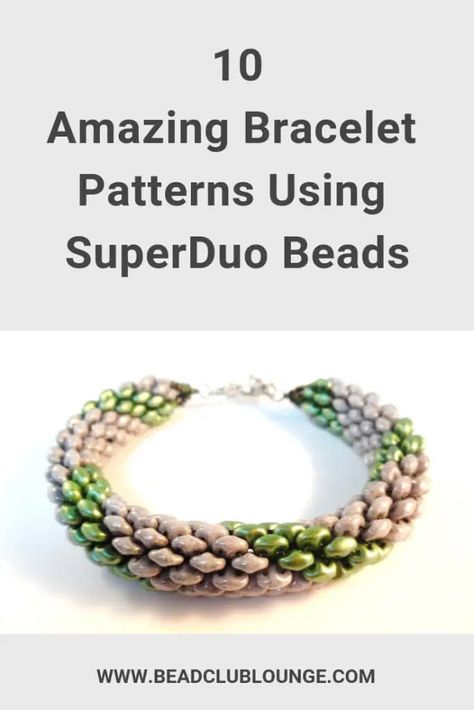 Superduo Bracelet Pattern, Superduo Bracelet Tutorial, Rope Tutorial, Weaving Stitches, Etsy Beads, Jewellery Patterns, Make Ten, Tila Bracelets, Superduo Bracelet