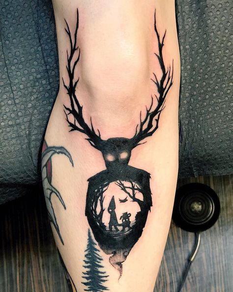 The Beast Over The Garden Wall Tattoo, Mushroom Man Tattoo, The View From Halfway Down Tattoo, Sans Tattoo, Dc Tattoo Ideas, Otgw Tattoo, Undertale Tattoo, Over The Garden Wall Tattoo, Tattoo Over Scar