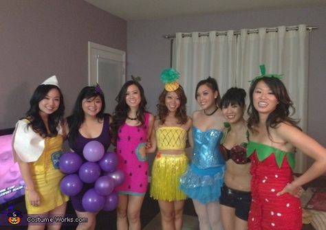 Fruit salad!! :)  Banana, Grape, Watermelon, Pineapple, Blueberry, Cherry, and Strawberry Costumes All costumes involved lots of felt, glue, custom headbands, and LOVE!. Fruit Salad Costume, Salad Costume, Salad Halloween, Costumes For Groups, Groups Photo, Group Halloween Costume Ideas, Strawberry Costume, Fruit Costumes, Halloween Costumes 2014