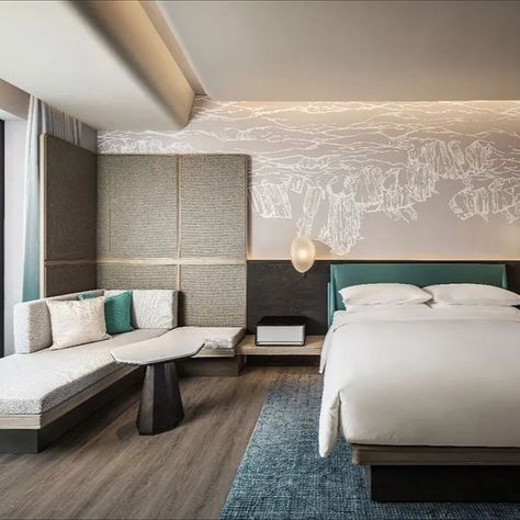 Case Study-Furniture Supply Qinhuangdao Marriott Resort - Grand Open 2023.05.20 The design of the Marriott Hotel in Qinhuangdao is based on the Marriott brand's concept of "leading future travel," integrating the core requirements of "architecture and health" from the Oceanwide Group. The YANG Bangsheng design team combines technology with art and culture, unifying multiple dimensions of architecture, landscape, interior, furnishings, and lighting design. This creates a unique experiential ... Hospitality Design Hotel, Small Hotel Room, Resort Interior Design, Hotel Bedroom Design, Landscape Interior, Grand Open, Hotel Room Interior, Resort Interior, Interior Design Programs