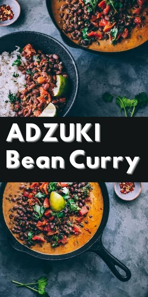 An incredibly flavorful coconut curry broth enveloping adzuki beans makes for one filling and healthy meal when served alongside rice or quinoa. This Adzuki Bean Curry is vegan and gluten-free. #adzukibeans #adzukibeancurry Adzuki Bean Recipe, Gluten Free Curry, Easy Curry Recipes, Vegan Bean Recipes, Curry Broth, Indian Curry Recipes, Bean Curry, Chickpea Coconut Curry, Vegan Curry Recipes